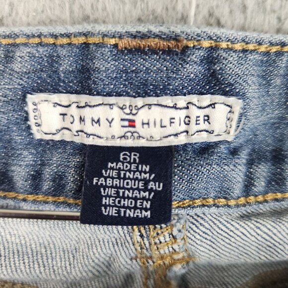 Tommy Hilfiger Jeans Womens 6R Blue Bootcut Whiskered Mid Rise Denim Pants 28x30 - Picture 8 of 9